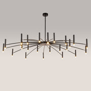 Modern Blown Linear Metal Multi-Light Chandelier — view 25