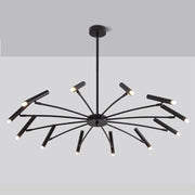 Modern Blown Linear Metal Multi-Light Chandelier — view 26