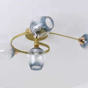 Flush Mount Ceiling Light, Glass, Black / Gold, Dining Room — view 24