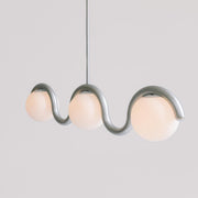 Linear Chandelier Red & Silver — view 11