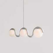 Linear Chandelier Red & Silver — view 12