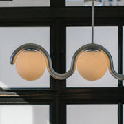 Linear Chandelier Red & Silver — view 25