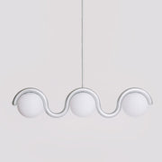Linear Chandelier Red & Silver — view 31