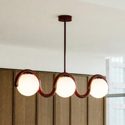 Linear Chandelier Red & Silver — view 23