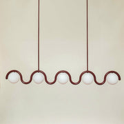 Linear Chandelier Red & Silver — view 45