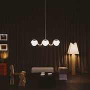 Linear Chandelier Red & Silver — view 4