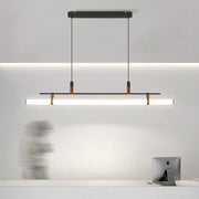 Modern Linear Metal Pendant Light, Black / Gold — view 11