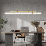 Modern Linear Metal Pendant Light, Black / Gold — view 6