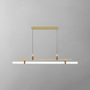Modern Linear Metal Pendant Light, Black / Gold — view 10