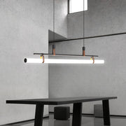 Modern Linear Metal Pendant Light, Black / Gold — view 9
