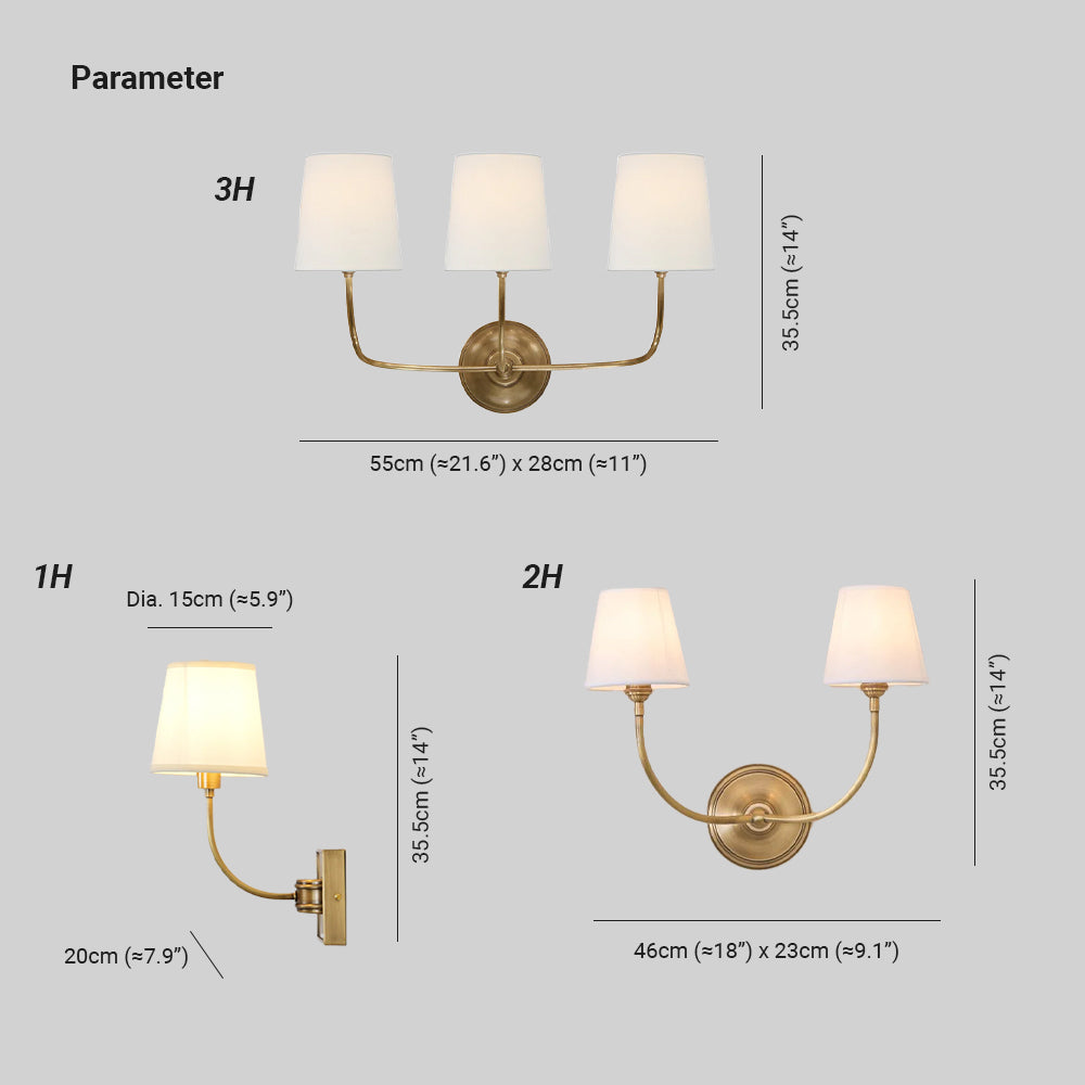 Wall Lamp Black Bronze Fabric — view 2