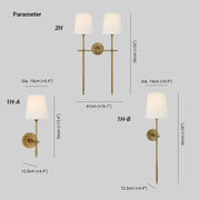 Wall Lamp Brass Fabric — view 4