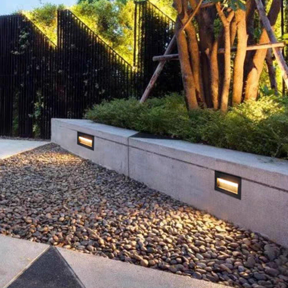 Modern Metal Square Outdoor Deck / Step Light, Black — view 2