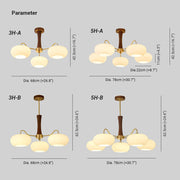 Brass Wooden Glass Persimmon Chandelier — view 3