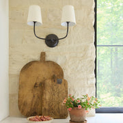 Wall Lamp Black Bronze Fabric — view 3