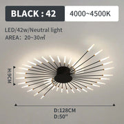 Flush-Mount Ceiling Light Fireworks, Black / Gold — view 19