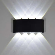 Modern Rectangular Metal Outdoor Wall Lamp, Black / White, Water-wave — view 25