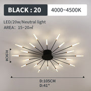 Flush-Mount Ceiling Light Fireworks, Black / Gold — view 16