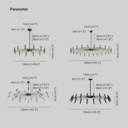 Modern Blown Linear Metal Multi-Light Chandelier — view 29