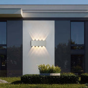 Modern Rectangular Metal Outdoor Wall Lamp, Black / White, Water-wave — view 8