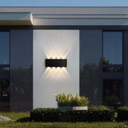Modern Rectangular Metal Outdoor Wall Lamp, Black / White, Water-wave — view 10