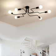 Vintage Modern Minimalist Industrial Metal Black Ceiling Lamp — view 2