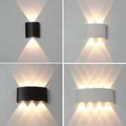 Modern Rectangular Metal Outdoor Wall Lamp, Black / White, Water-wave — view 5