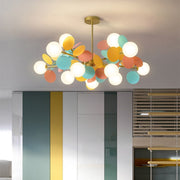 Multicolored Flower Branch Chandelier Living Room — view 47