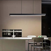 Modern Linear Metal LED Pendant Light Black / Brown — view 8