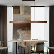 Modern Linear Metal LED Pendant Light Black / Brown — view 12