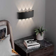 Modern Rectangular Metal Outdoor Wall Lamp, Black / White, Water-wave — view 20