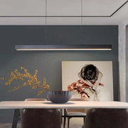 Modern Linear Metal LED Pendant Light Black / Brown — view 6