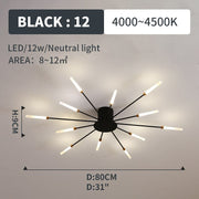 Flush-Mount Ceiling Light Fireworks, Black / Gold — view 14