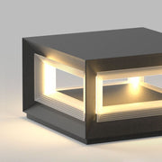 Contemporary LED Cube Metal Outdoor Light, Black — view 9