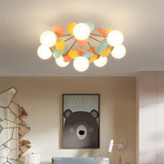 Multicolored Flower Branch Chandelier Living Room — view 3