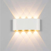Modern Rectangular Metal Outdoor Wall Lamp, Black / White, Water-wave — view 23