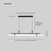 Modern Linear Metal Pendant Light, Black / Gold — view 5