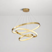 Modern Ring Metal / Acrylic LED Pendant Light, Black / Gold — view 10