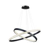 Modern Ring Metal / Acrylic LED Pendant Light, Black / Gold — view 5