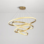 Modern Ring Metal / Acrylic LED Pendant Light, Black / Gold by Tallis Home