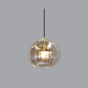 Glass Globe Pendant Light Clear & Amber — view 5